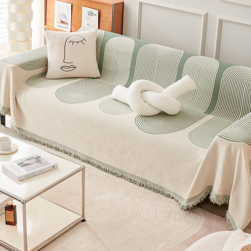 Double sided chenille sofa cover