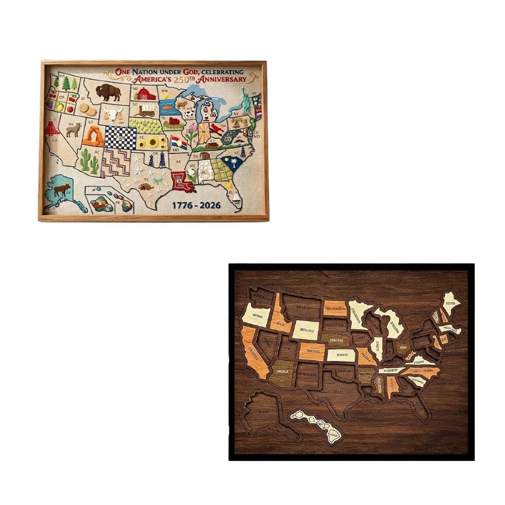 Wooden USA Map Puzzle