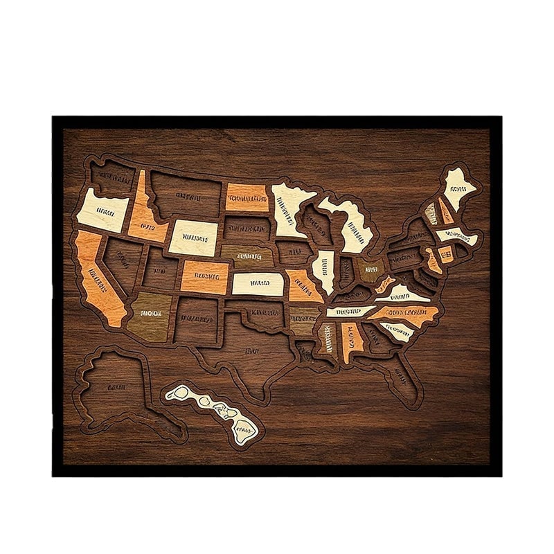 Wooden USA Map Puzzle