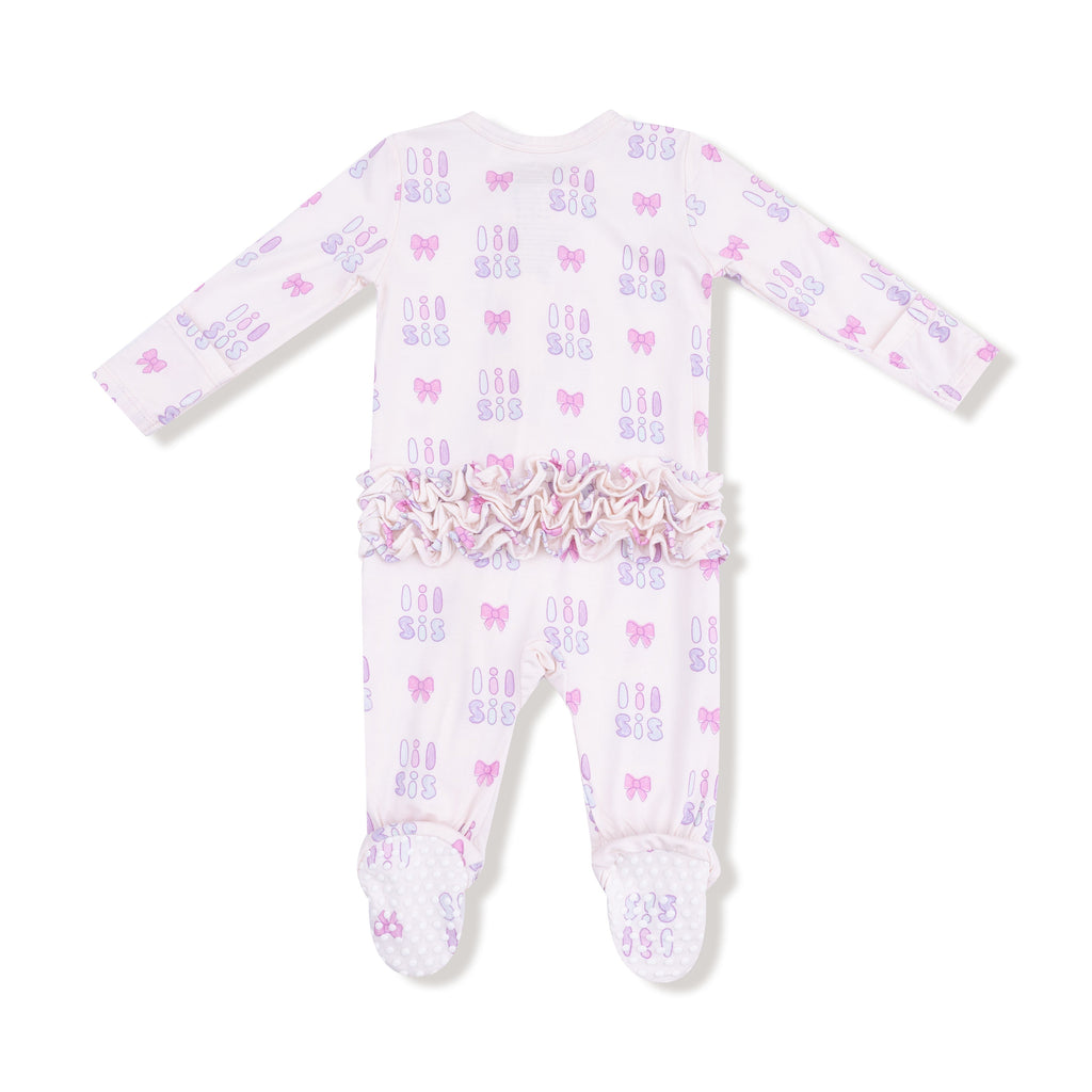 Lil Sis - 2 Way Zipper Ruffle Back Footie