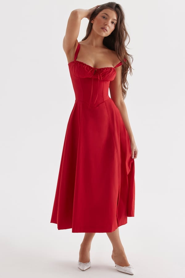 PRINT BUSTIER SUNDRESS