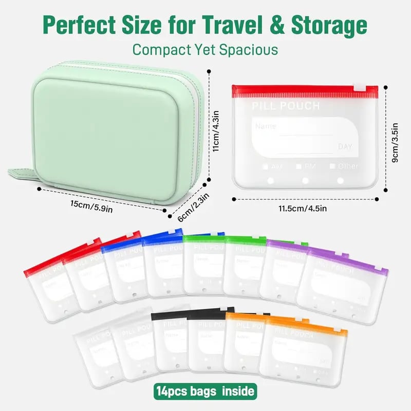 🔥💊 A8 Waterproof Pill Case Set – For 7 to 14 Days of Medication & Vitamins 💧 Waterproof & Shatterproof