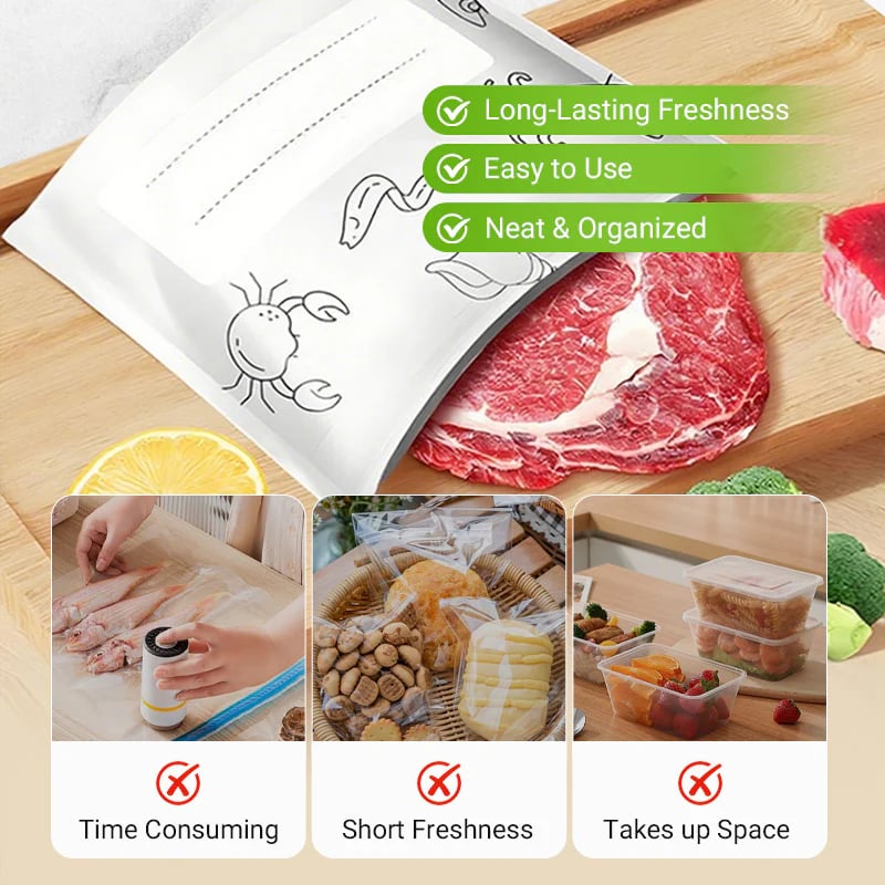 🍗Buy 2 Get 1 Free 🥦Reusable Aluminum Foil Sealable Storage Bags
