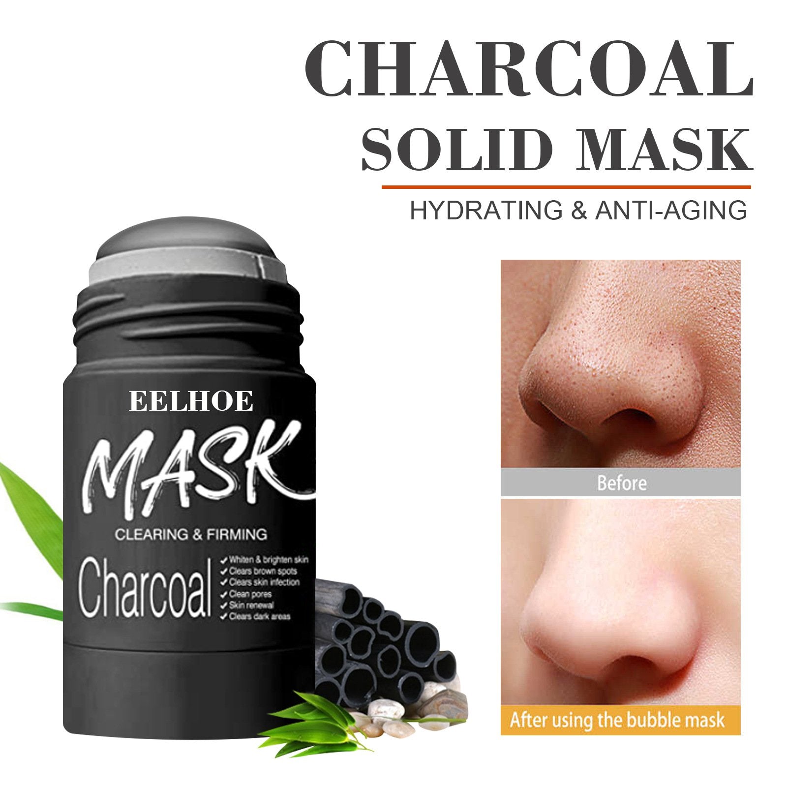 Green Tea Mask Clay Stick Face Mask Skin Care Poreless Deep